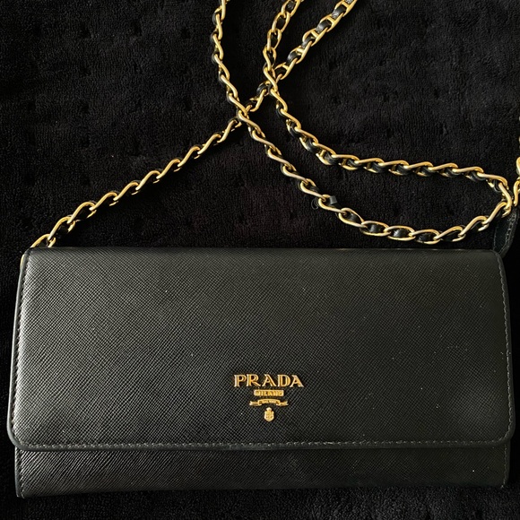 Prada Saffiano Wallet on Chain with Box and Authenticity Card - Picture 4 of 10